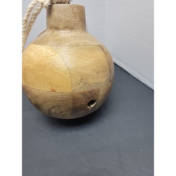 My Texas House 6 in Wood Jingle Bell Christmas Hanging Décor Natural Fast Ship - Picture 3 of 3